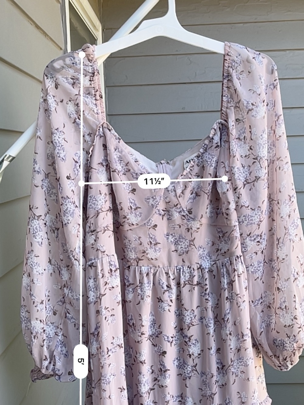 ARULA Floral Long Sleeve Dress - Pink and Purple hydrangea dress